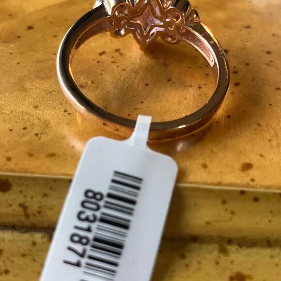 Natural Rose de France Amethyst Marquise Cut Sterling Silver Ring Size 10 - Picture 4 of 8